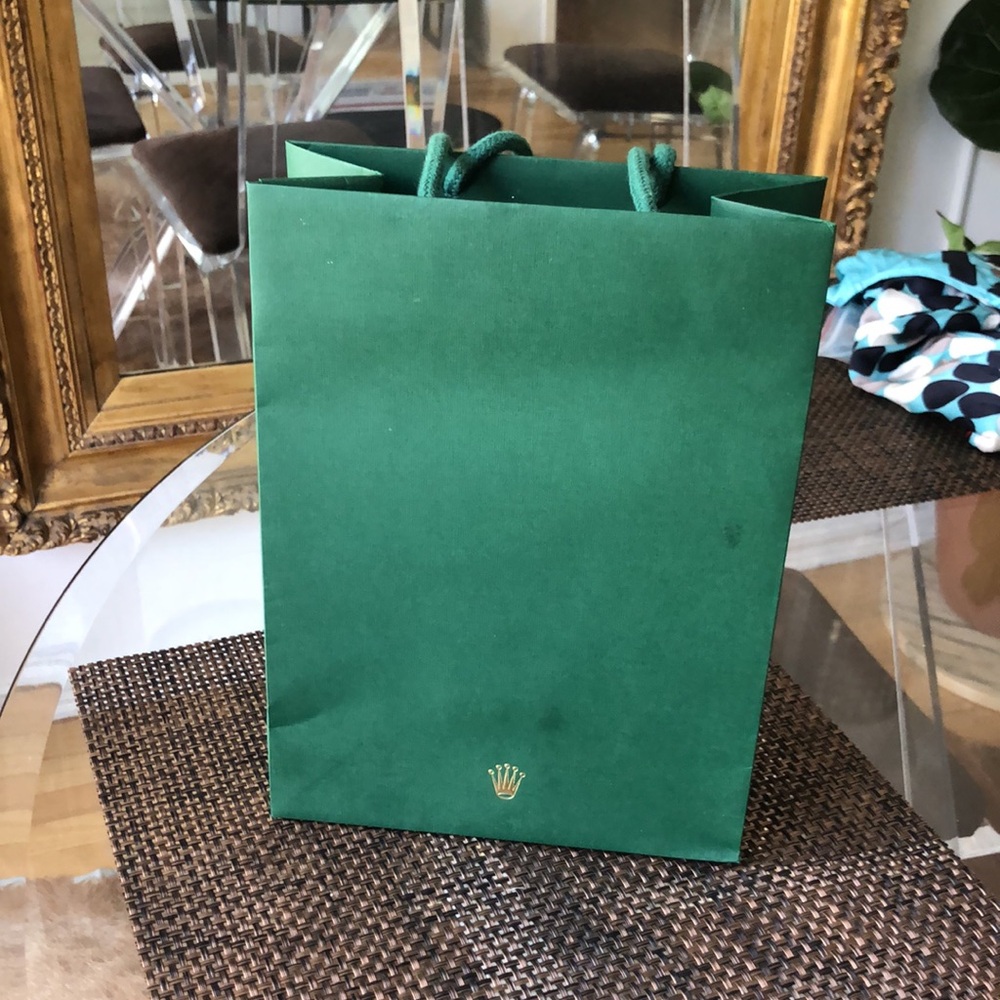 Rolex Green Luxury Branded Shopping Bag - Green